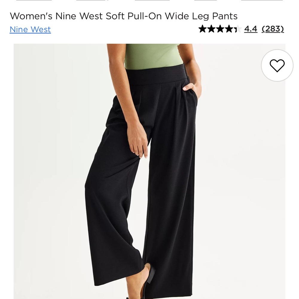 Nine West Elegant Black Wide Leg Trousers